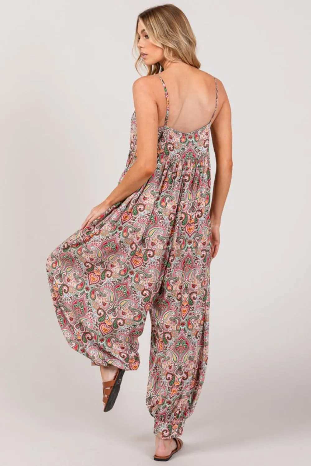 SAGE   FIG Multi Paisley Print Sleeveless Jumpsuit