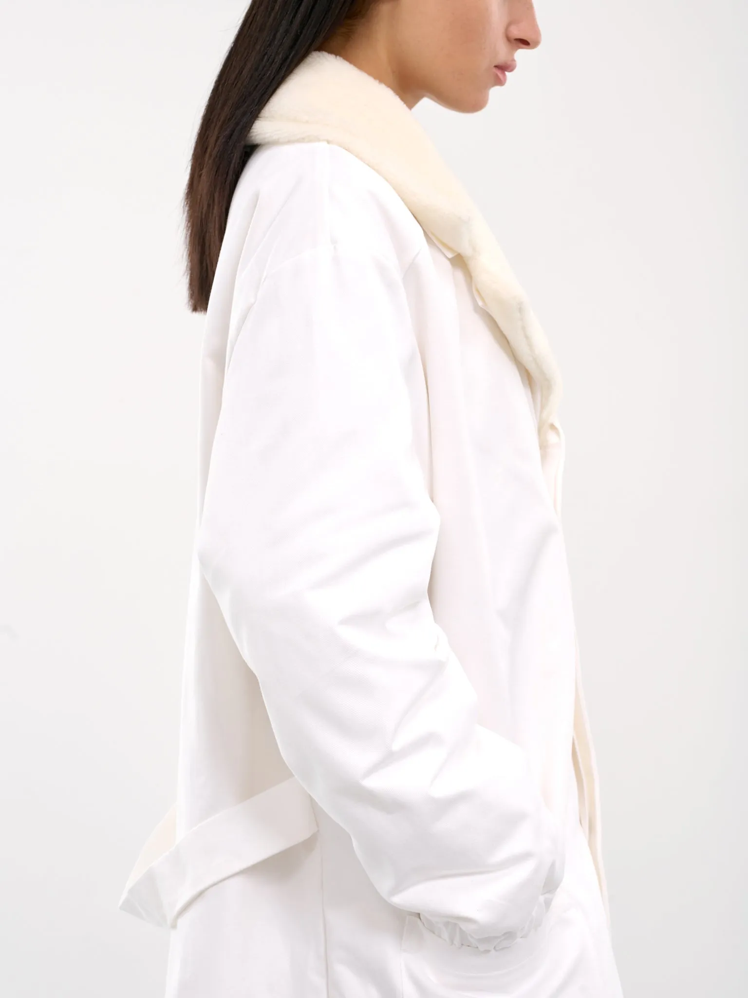 Shearling Lab Coat (COPOW22F2003-WHITE)