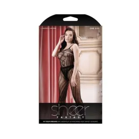 Sheer In Your Dreams 2-piece Bodysuit With Back Cutout & Matching High-waist Legging Black O/s