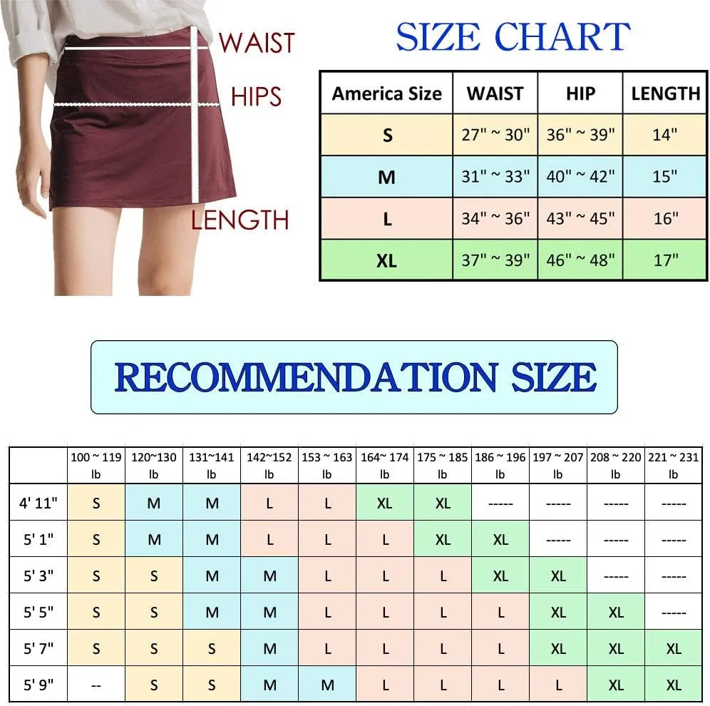 Skort for Women Lightweight Activewear Skirt for Running Tennis Golf Workout Pickleball Walking Casual