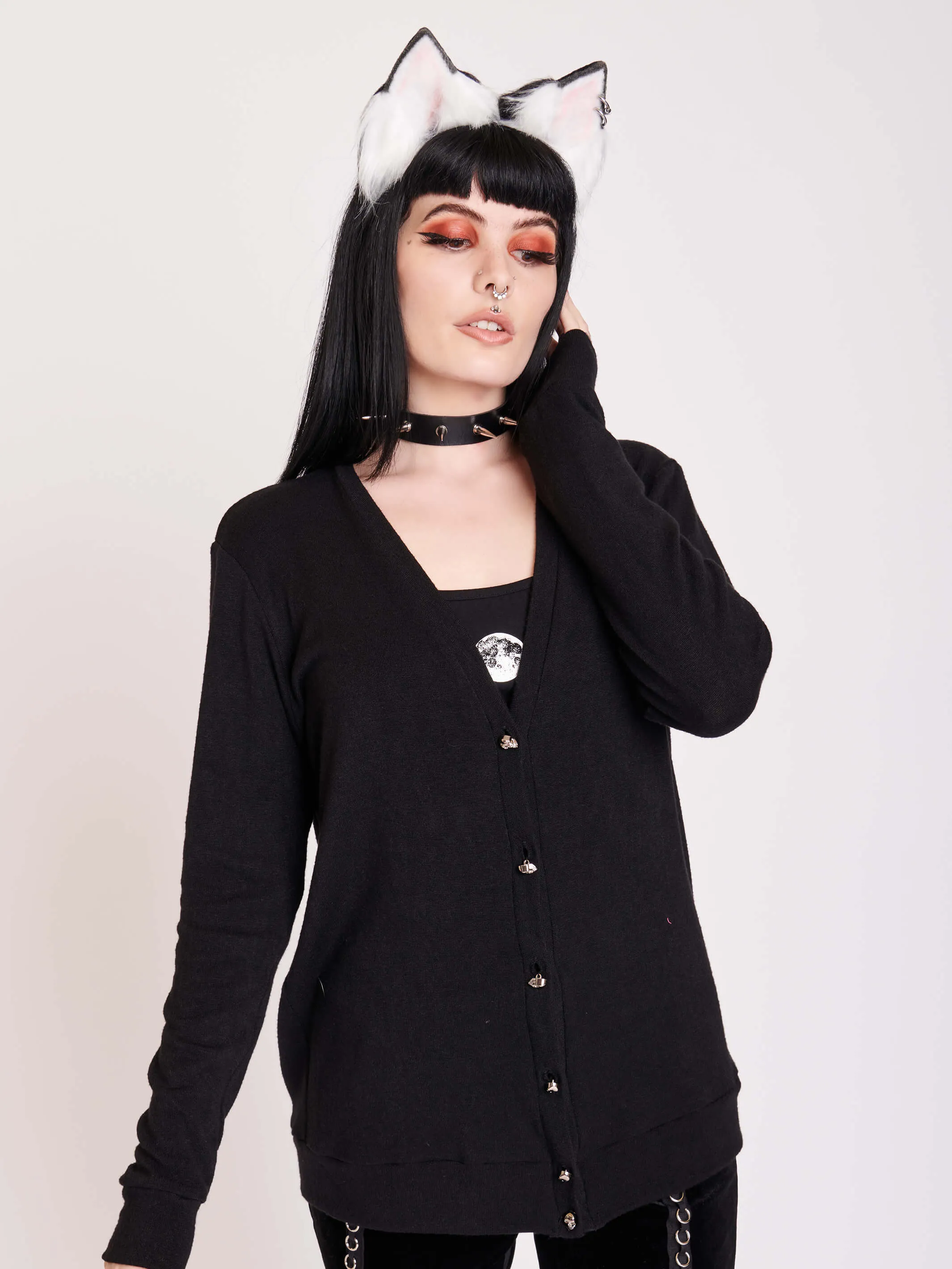 Skull Button Cardigan