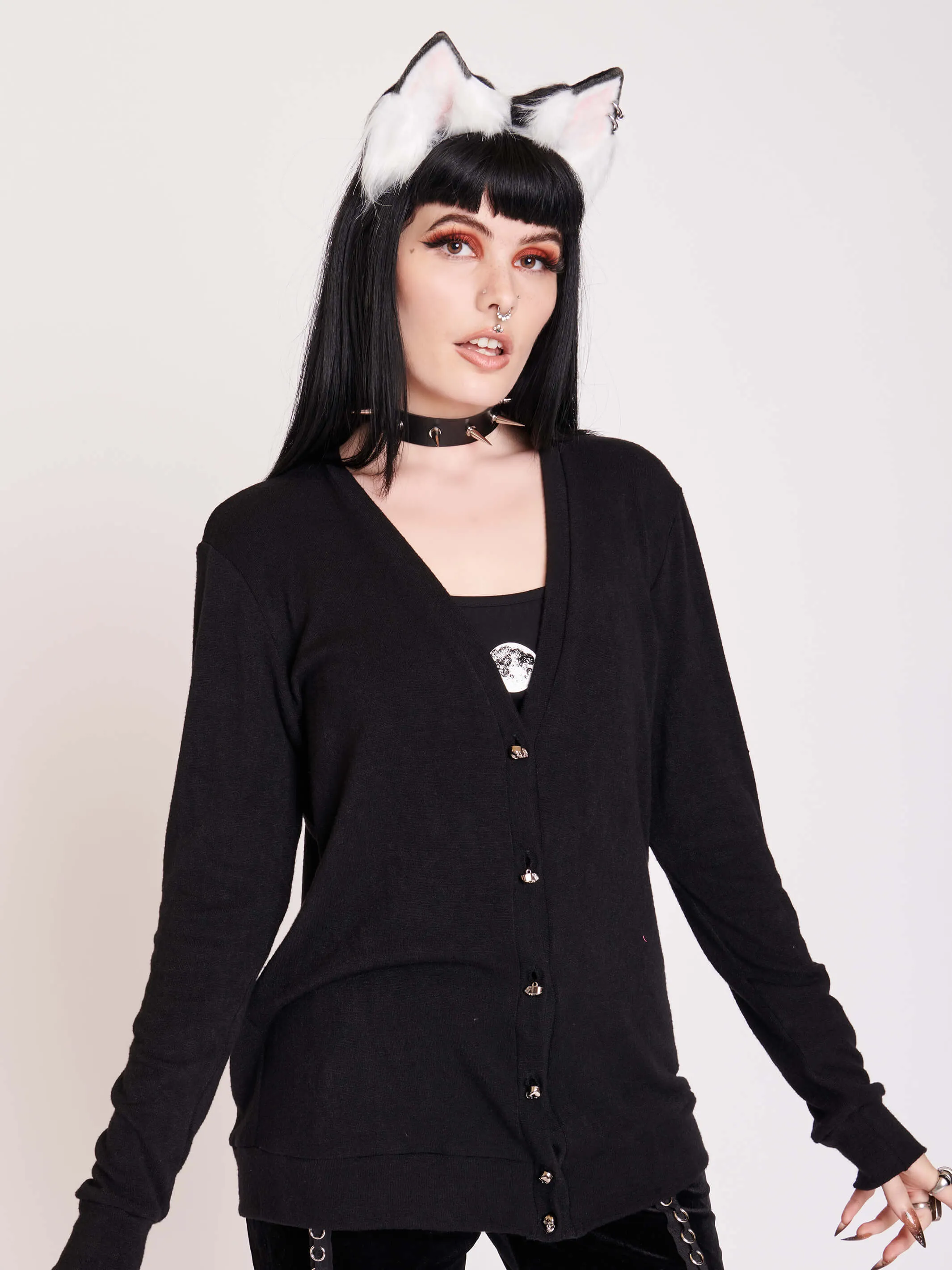 Skull Button Cardigan