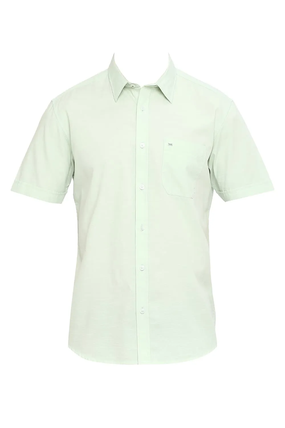 Slim Fit Cotton Slub Halfsleeves Shirt