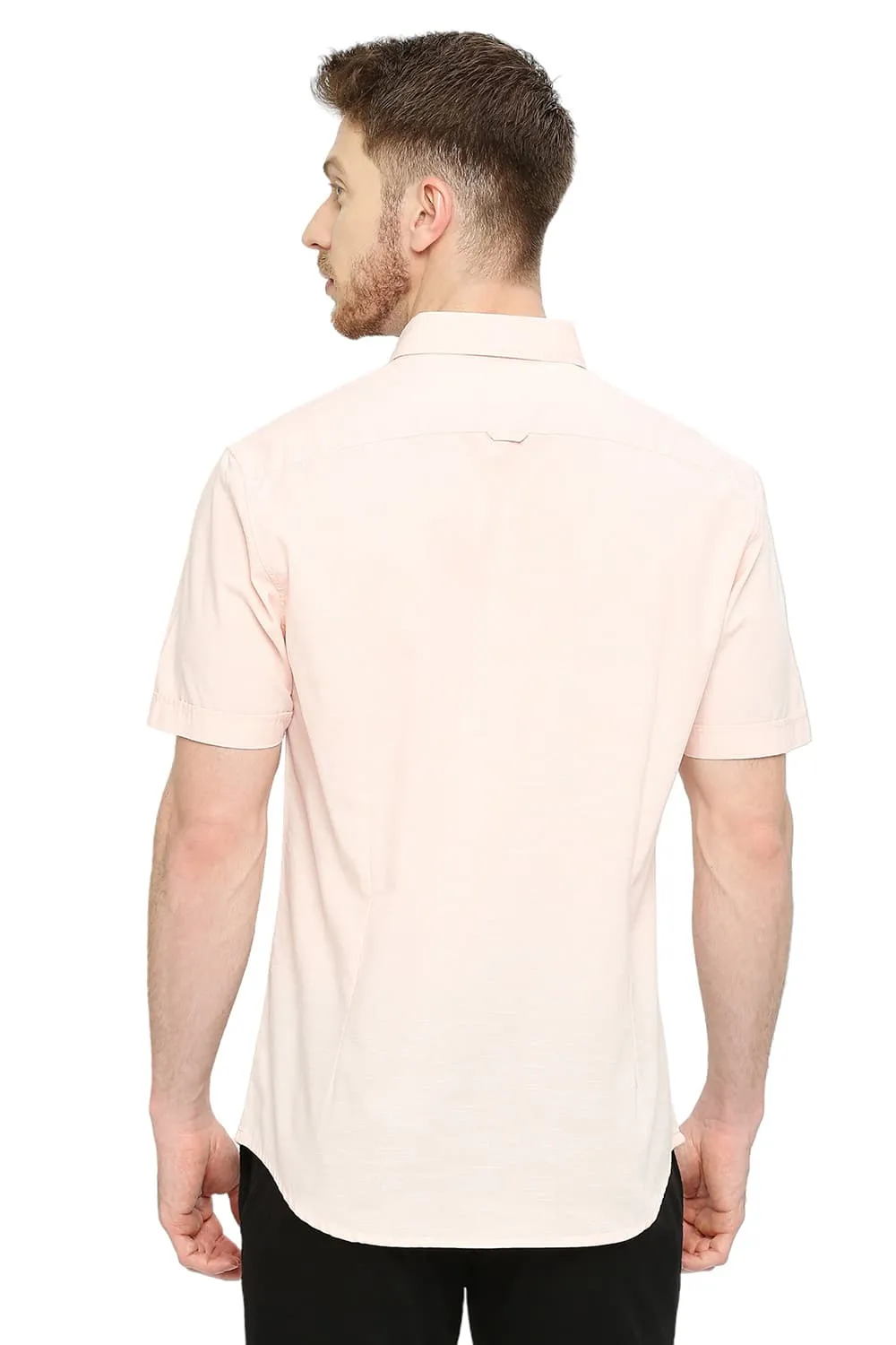 Slim Fit Cotton Slub Halfsleeves Shirt