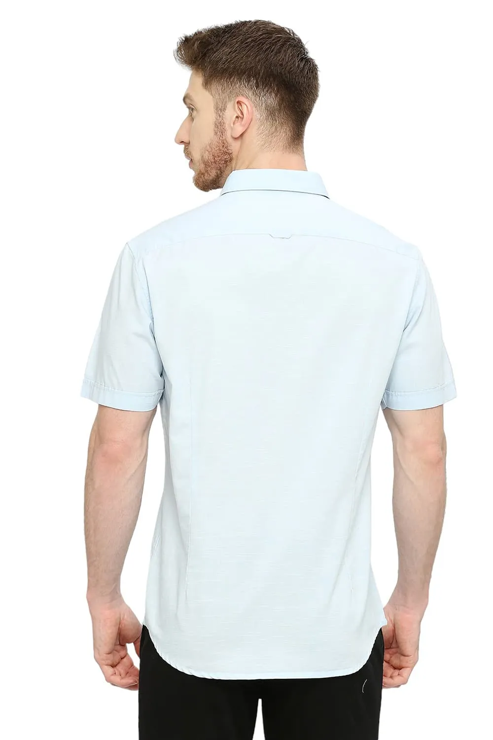 Slim Fit Cotton Slub Halfsleeves Shirt