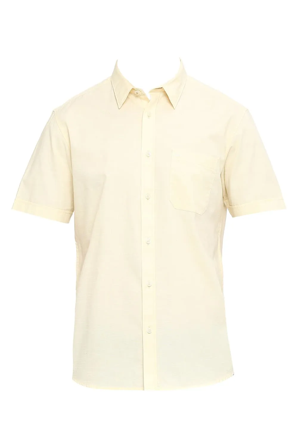 Slim Fit Cotton Slub Halfsleeves Shirt