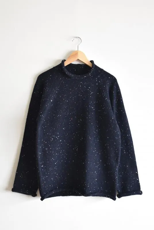 「soglia」LERWICK neps rollneck sweater -navy-