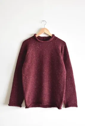 「soglia」LERWICK neps rollneck sweater -wine-