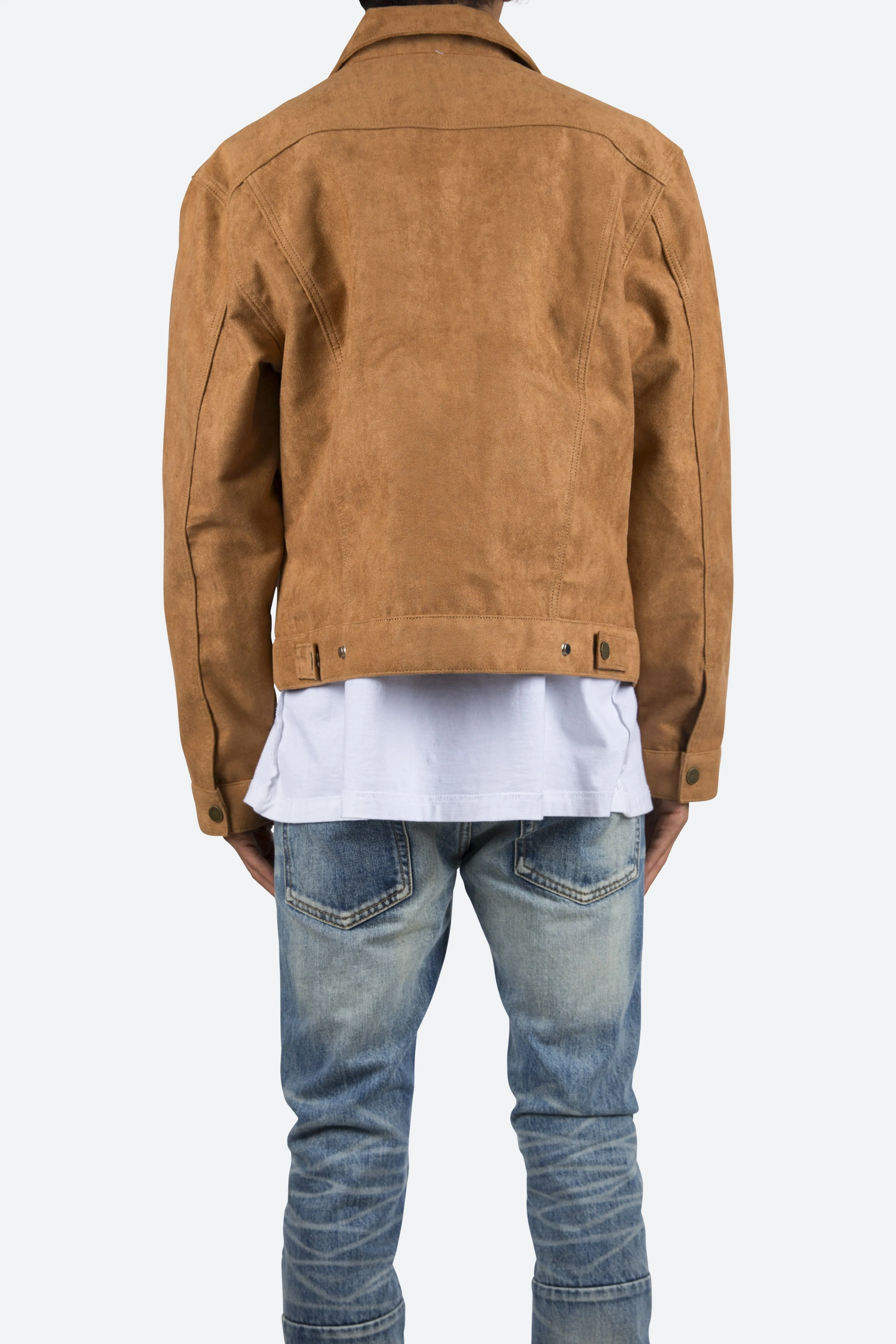 Suede Trucker Jacket - Brown