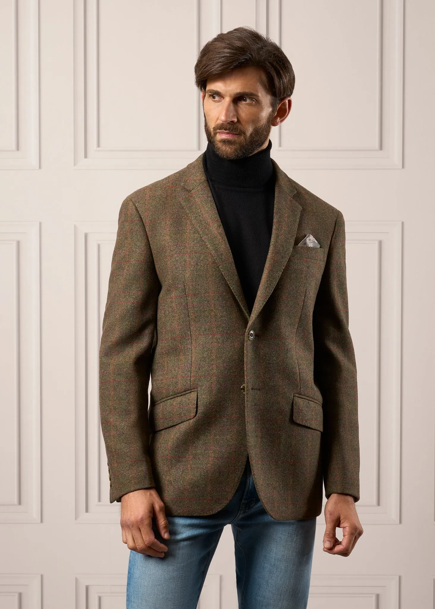 Surrey Tweed Lined Blazer In Hemlock - Regular Fit