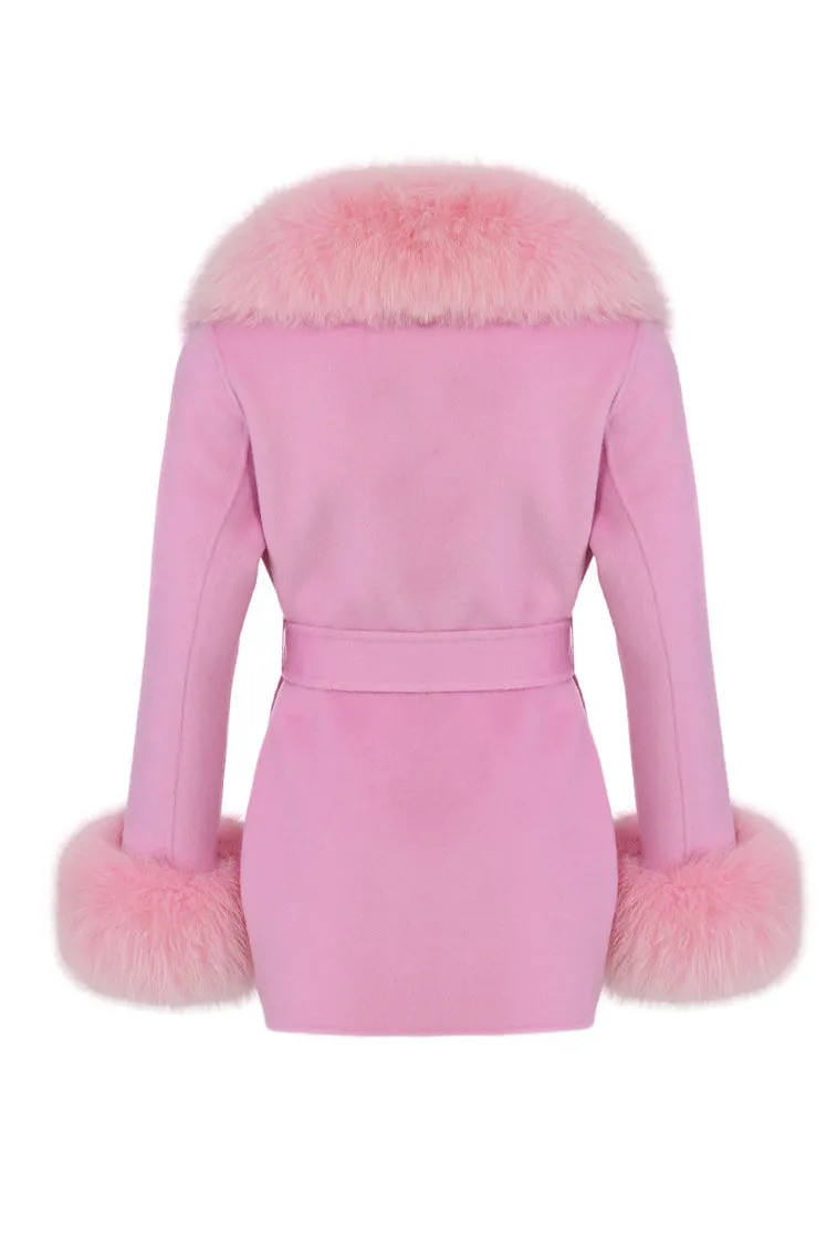 Susanna Chow Girls Mini Jojo Cashmere Fur Coat