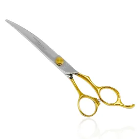 Tauro Pro Line cutting scissors "Perfection by Janita J. Plunge", 440c stainless steel, golden handles,  curved