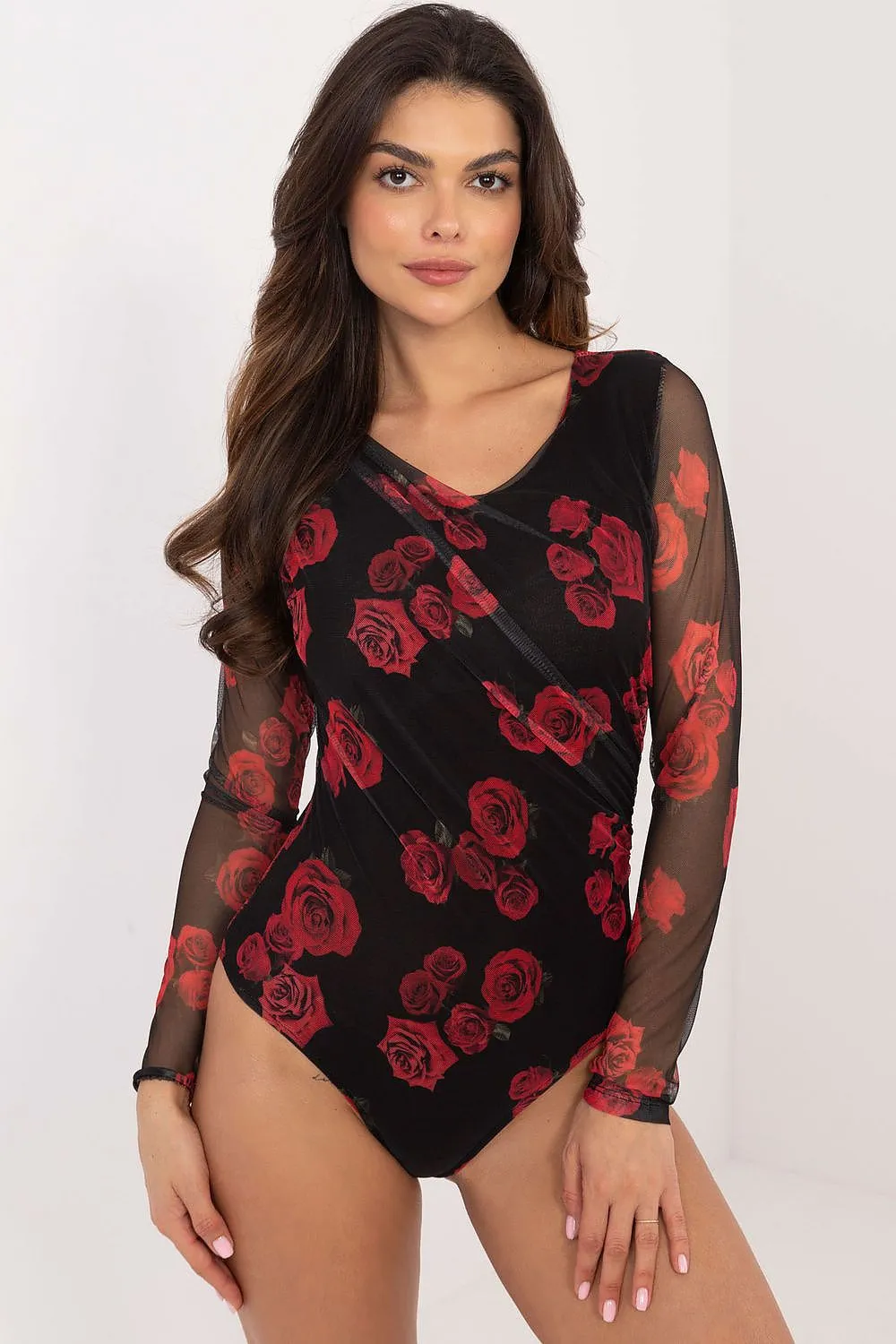 TEEK - Sheer Long Sleeve Printed Bodysuit