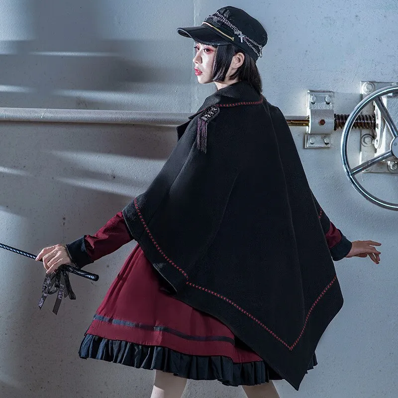 The Last Battle ~ Gothic Lolita Poncho Punk Women's Cape