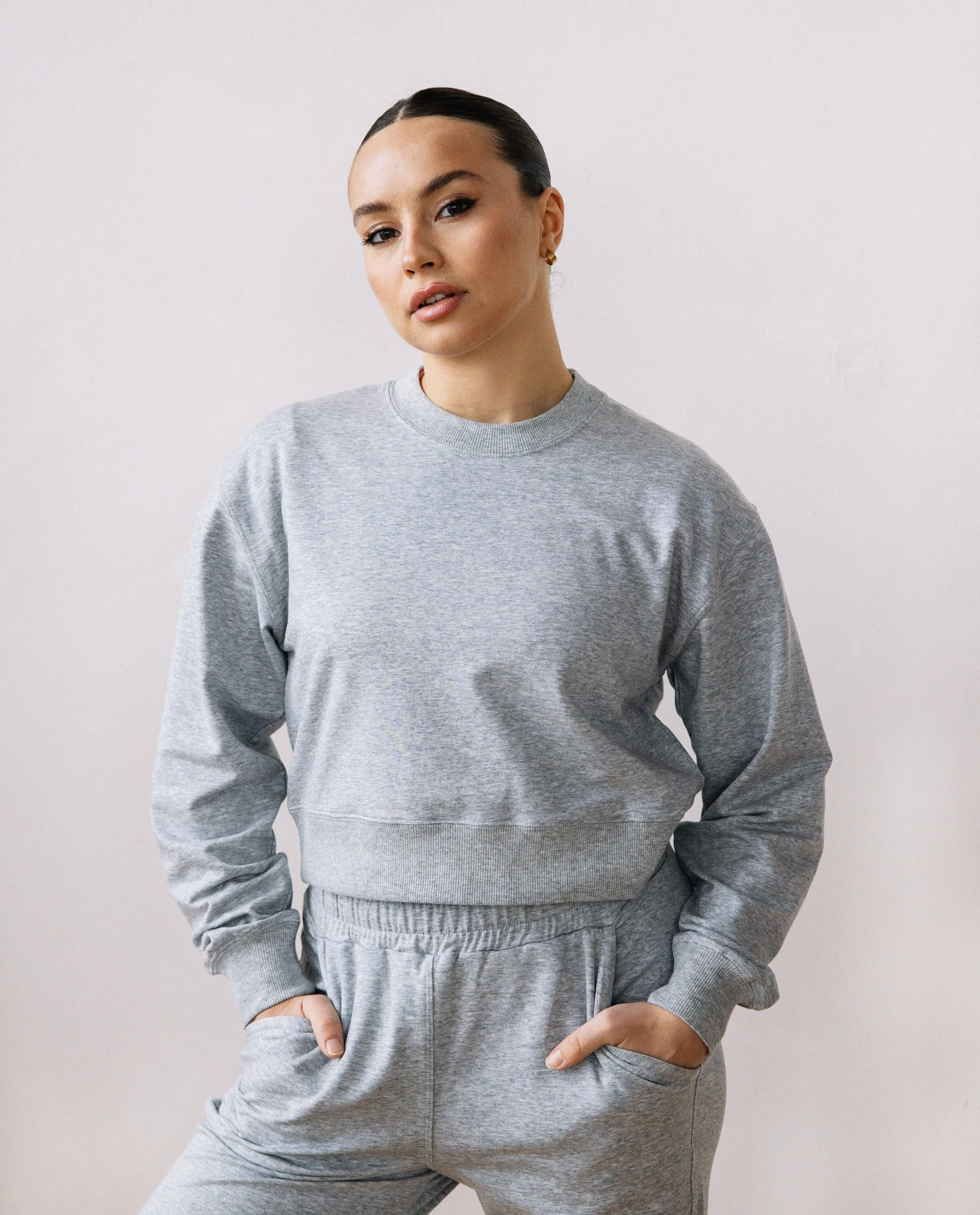 The Terry Cropped Crew Sweatshirt