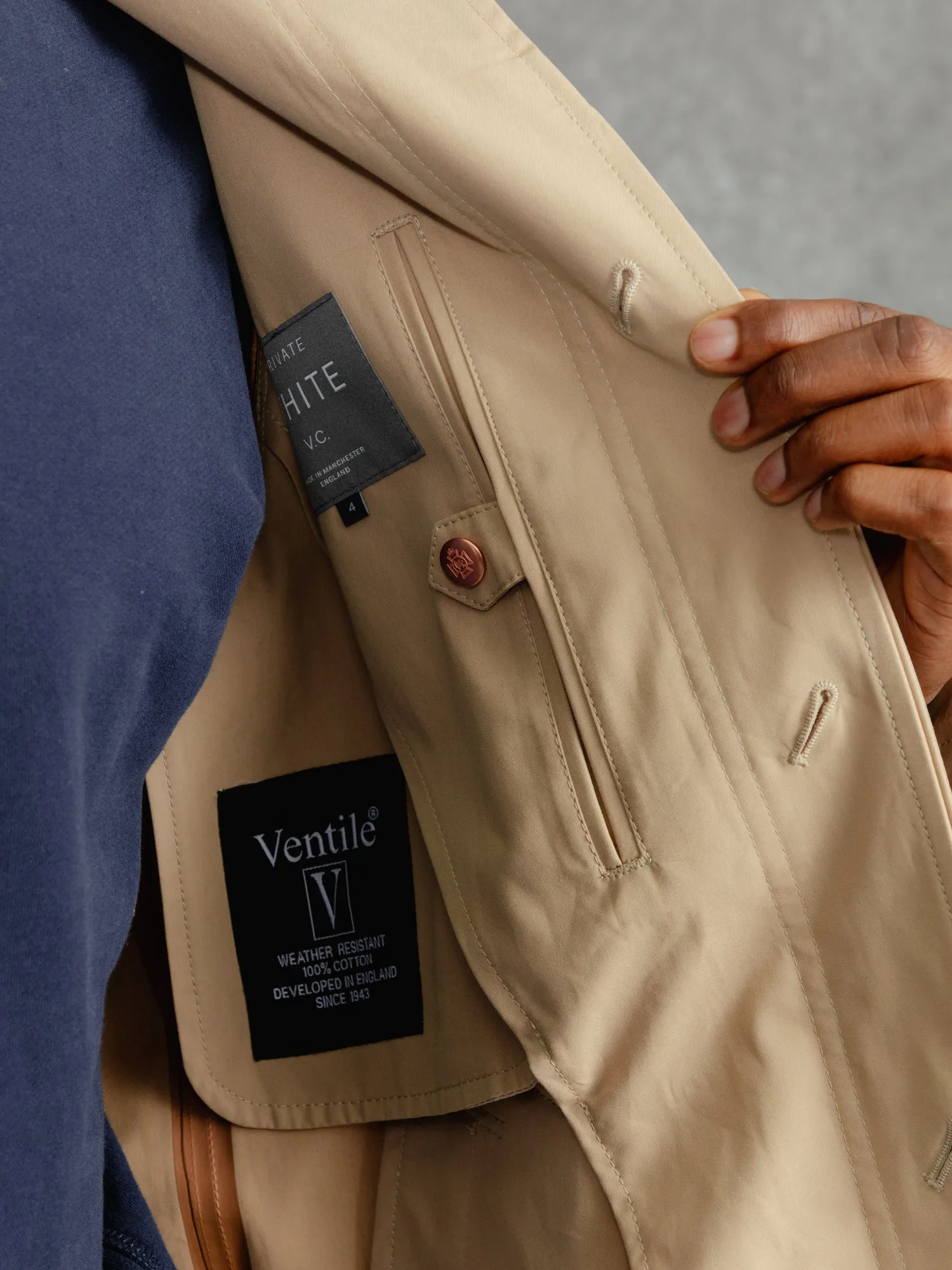 The Ventile® Raglan Raincoat - Natural