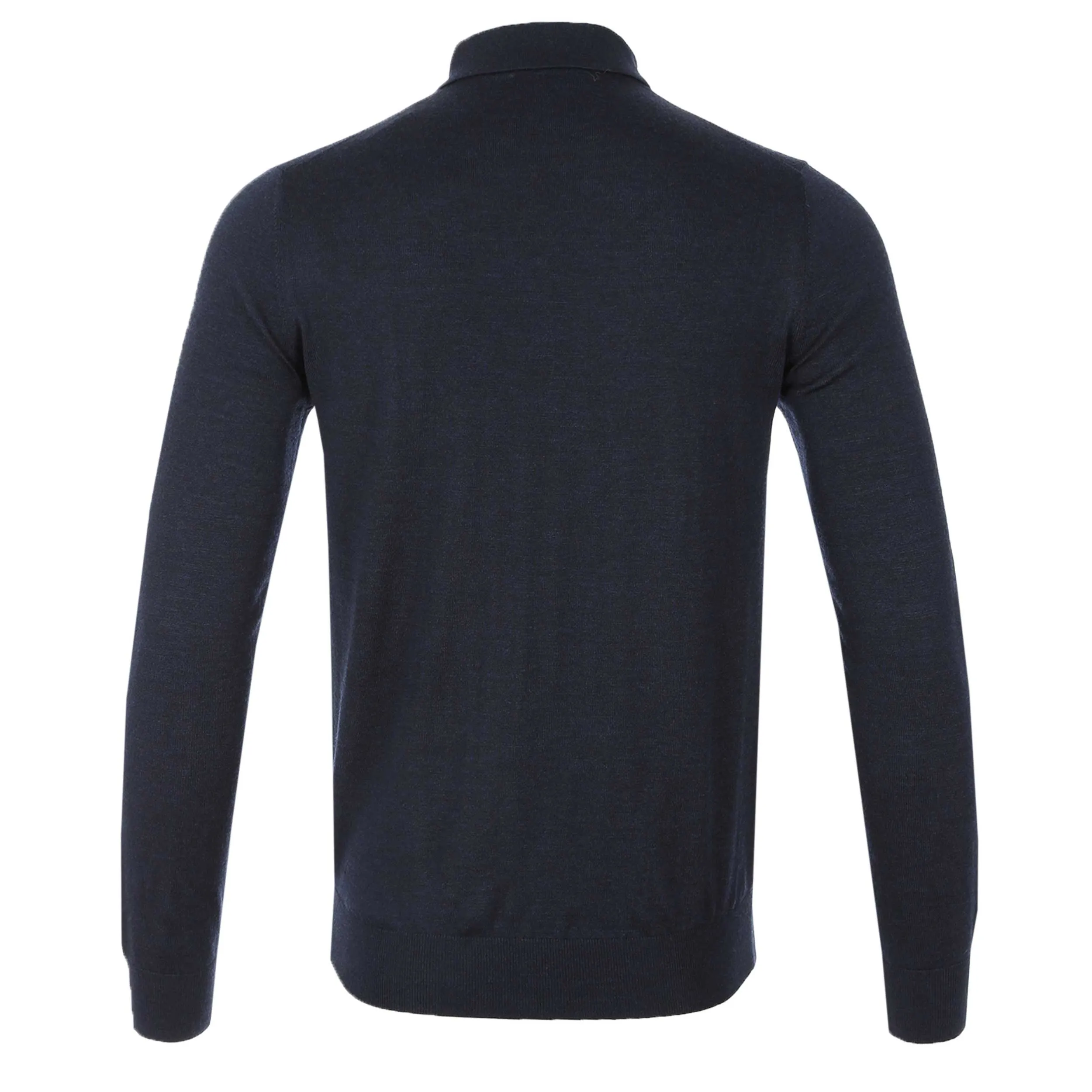 Thomas Maine 3 Button Merino Knit Polo Shirt in Navy