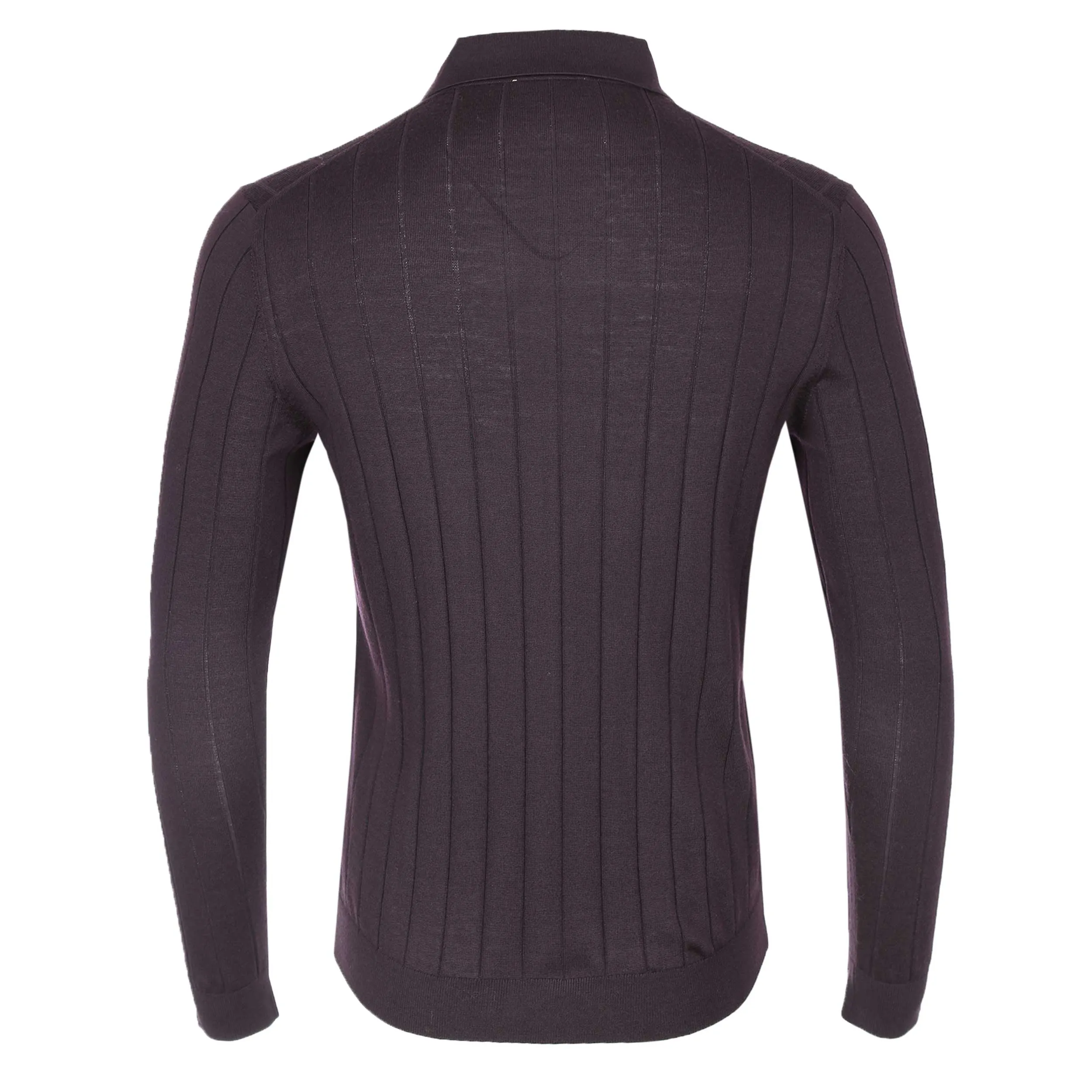 Thomas Maine Shirt Full Button Knit Through in Plum