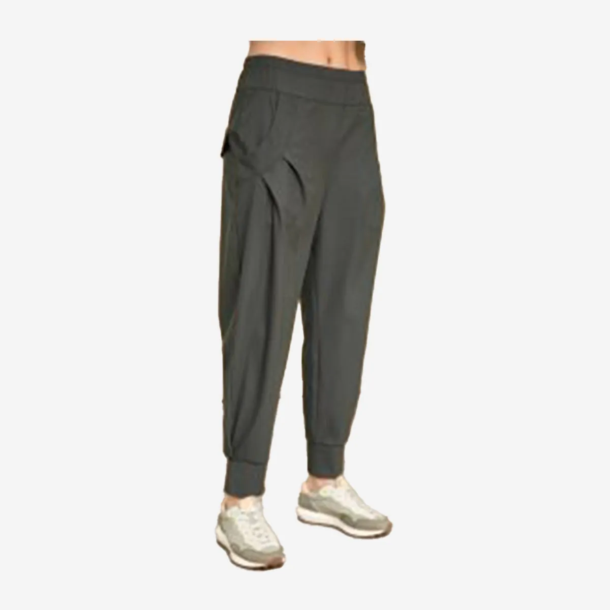 TRAVEL FABRIC TROUSERS WITH CUFF - Forest