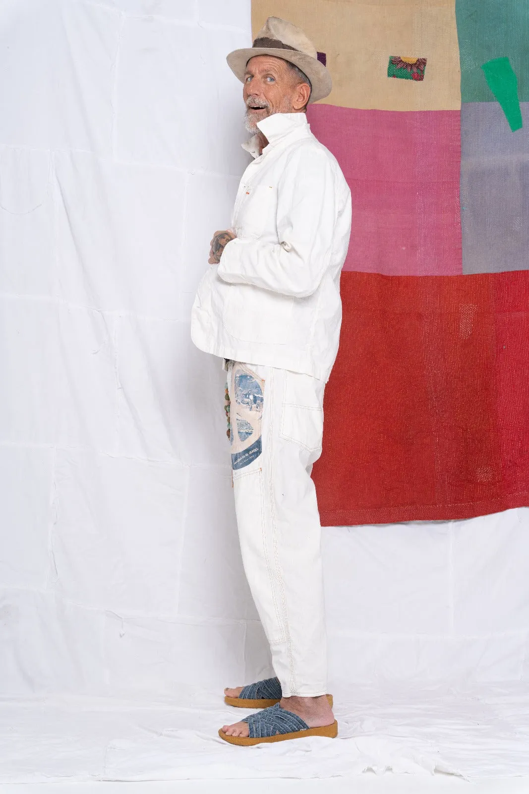 Universal Chore Jacket Hemp Cotton Sunfaded Off White