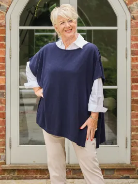 Vera Soft Knit Poncho - Navy