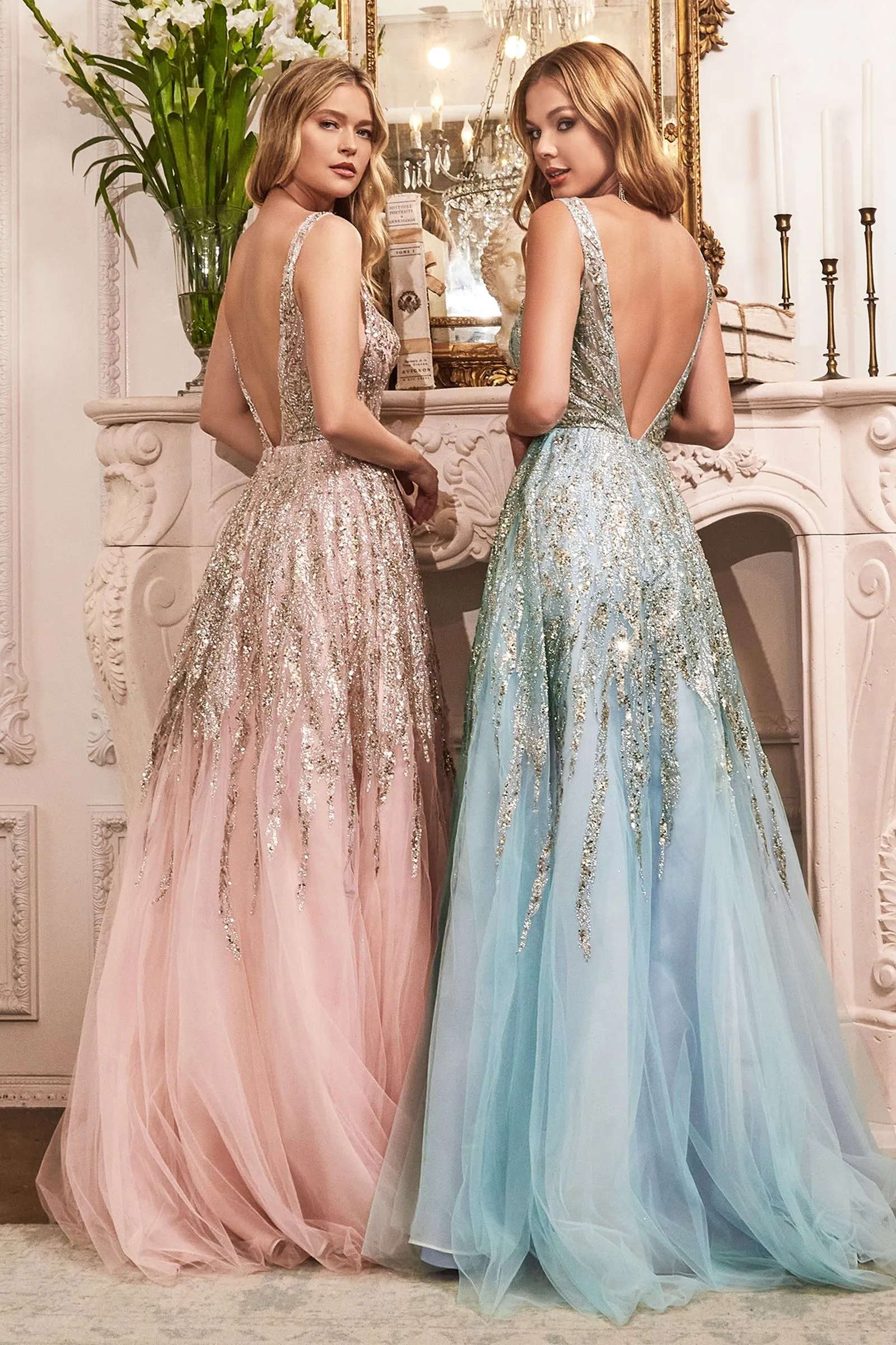 VIANNE Glitter Tulle A-Line Prom & Formal Dress