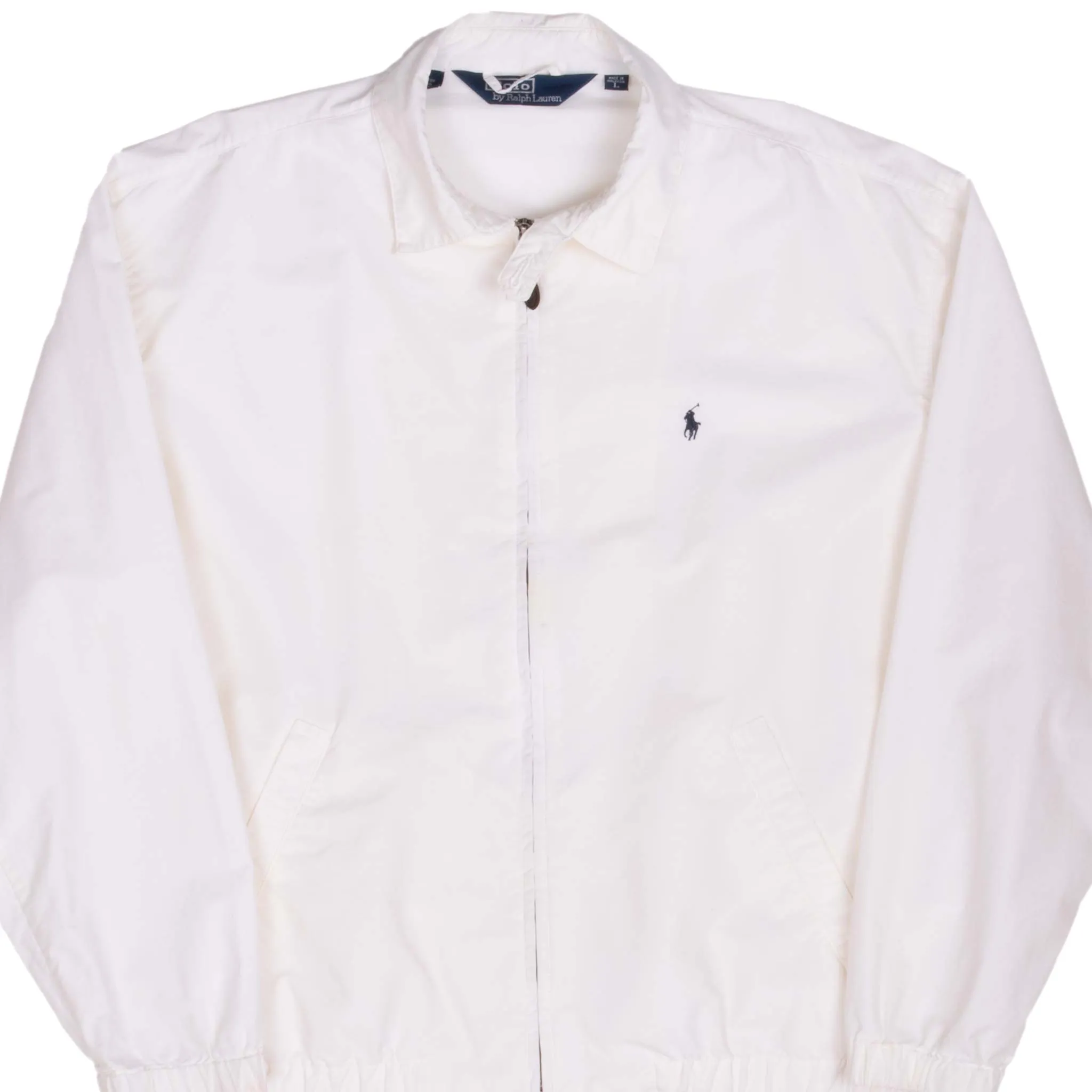 VINTAGE POLO RALPH LAUREN WHITE HARRINGTON GOLF JACKET 1990S LARGE