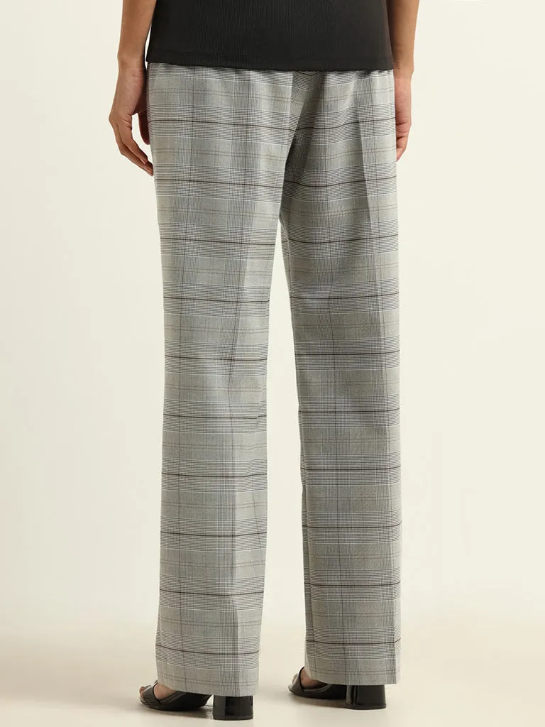 Wardrobe Grey Checked Trousers