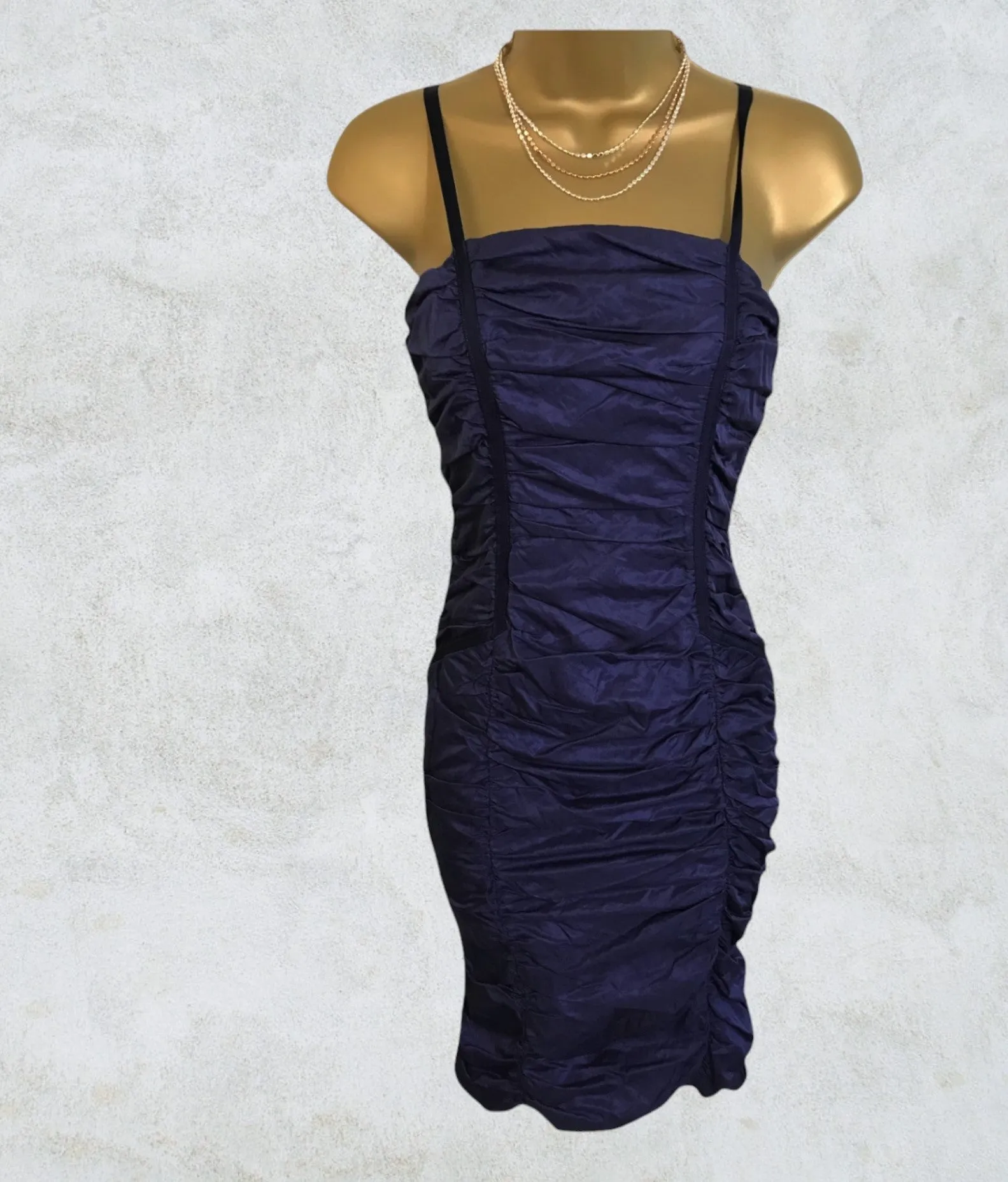 Whistles Purple Ruched Bodycon Dress UK 8 US 4 EU 36