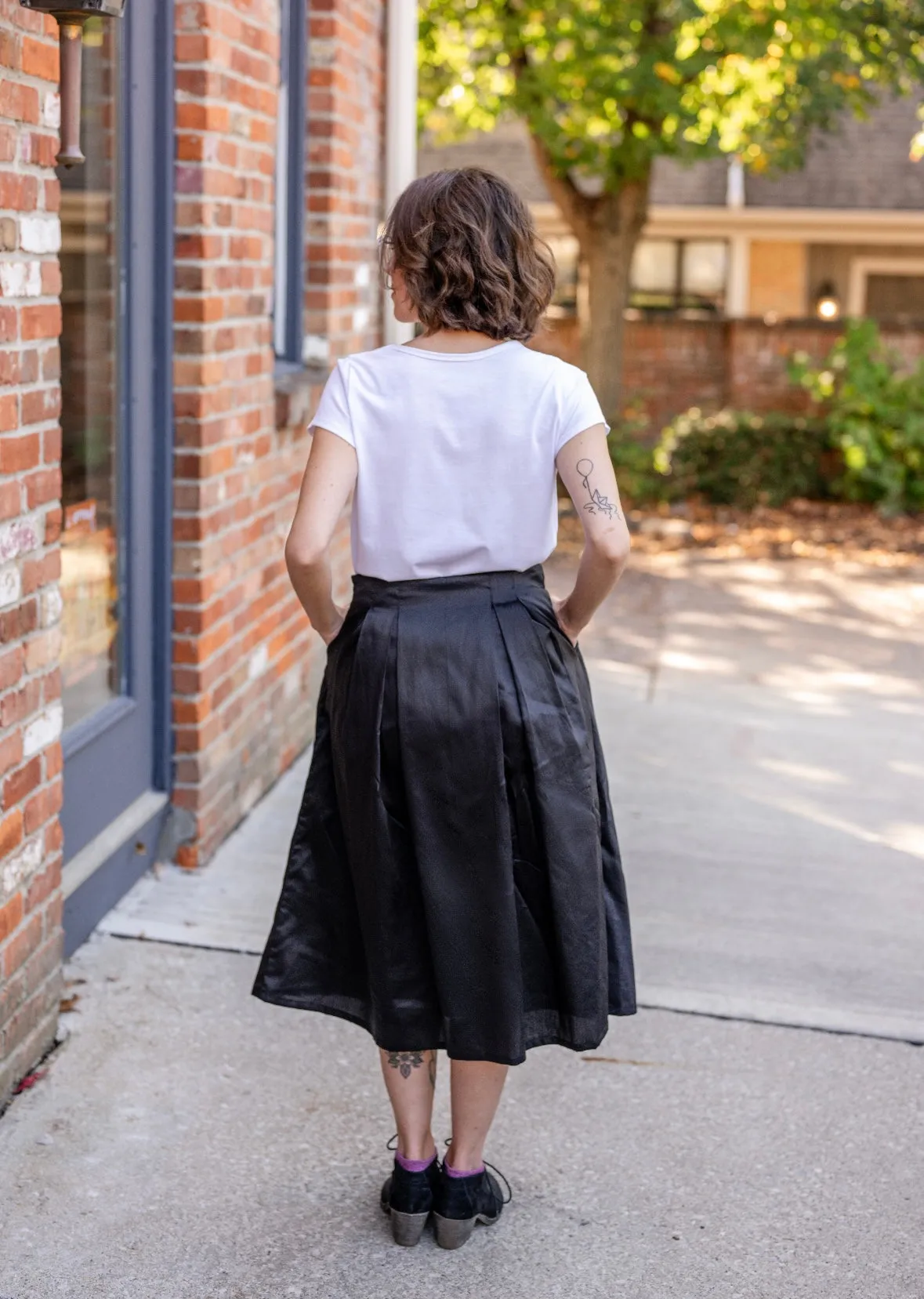 Wide Box Pleat Skirt