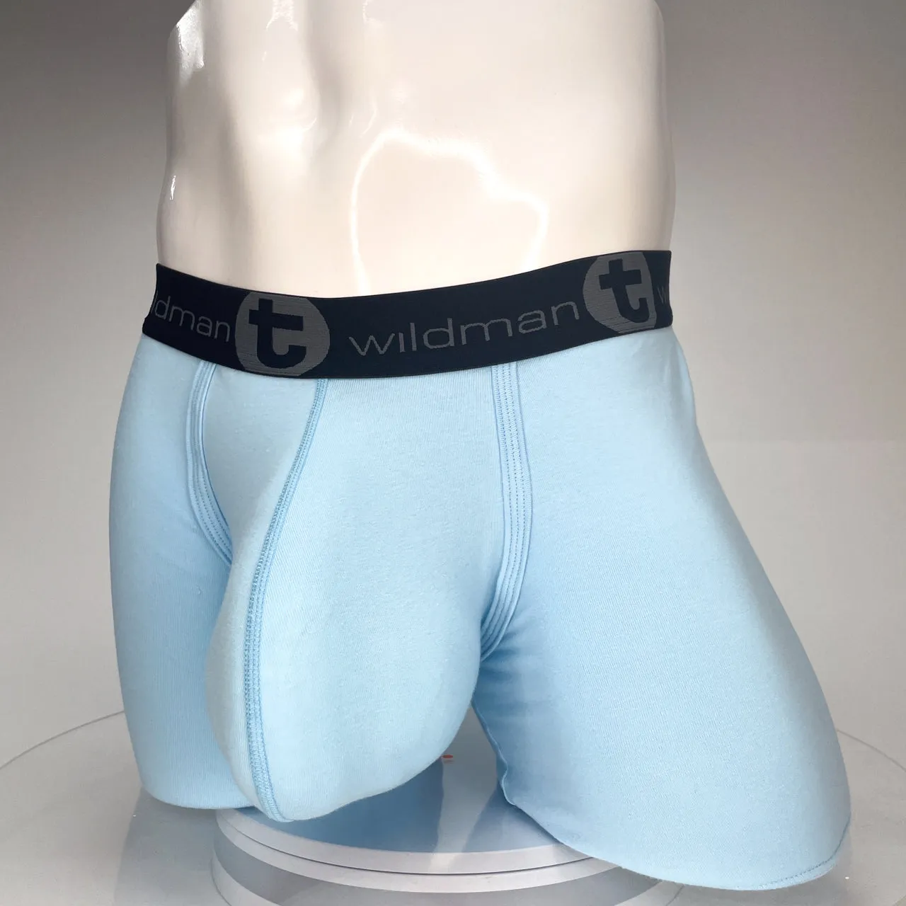 WildmanT Cotton Monster Cock 5" Inseam Boxer Brief Light Blue