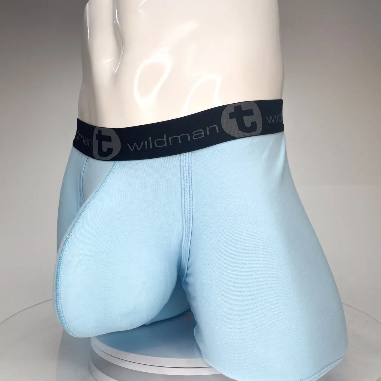 WildmanT Cotton Monster Cock 5" Inseam Boxer Brief Light Blue