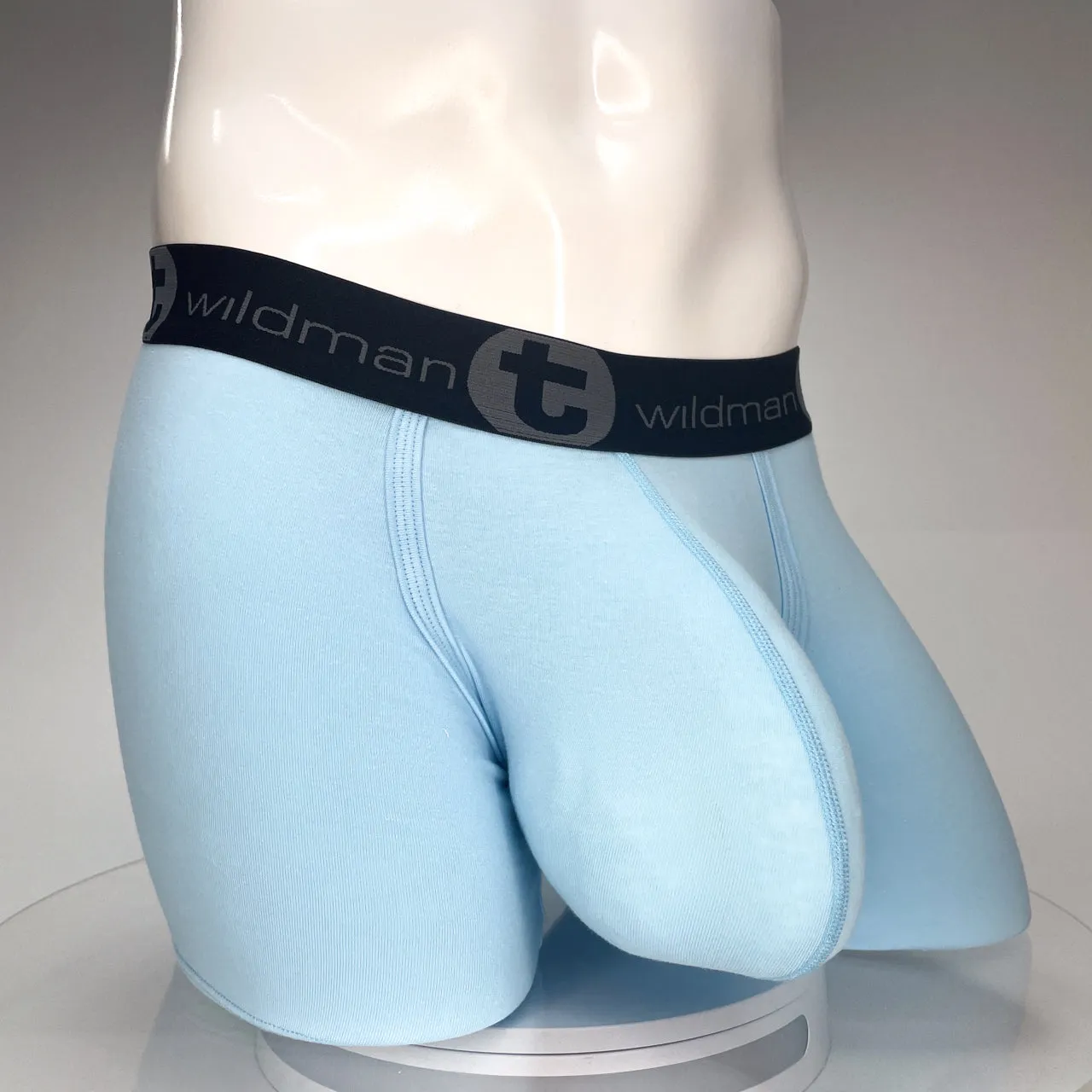 WildmanT Cotton Monster Cock 5" Inseam Boxer Brief Light Blue