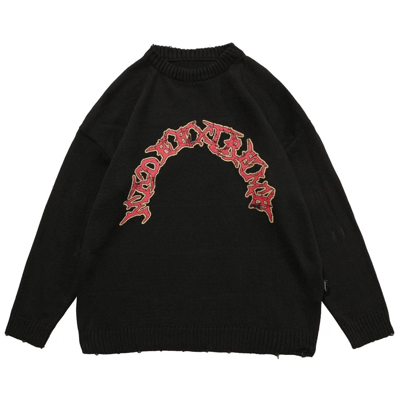 WLS Dark Character Graffiti Knitted Sweater