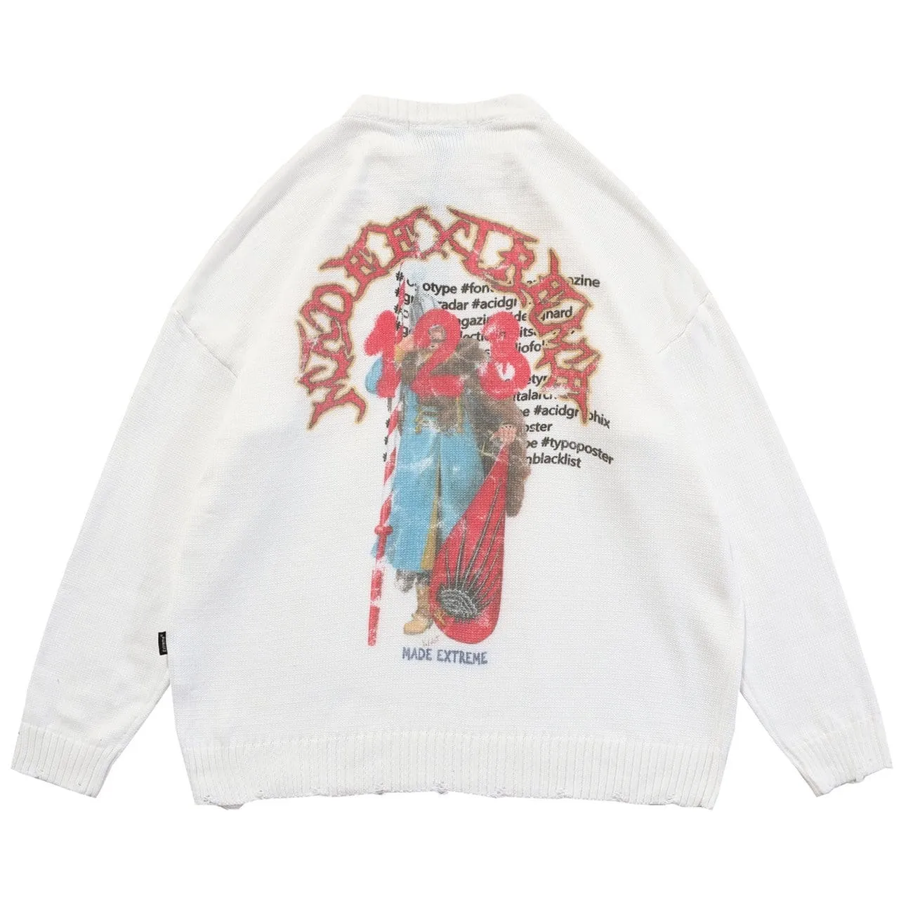 WLS Dark Character Graffiti Knitted Sweater