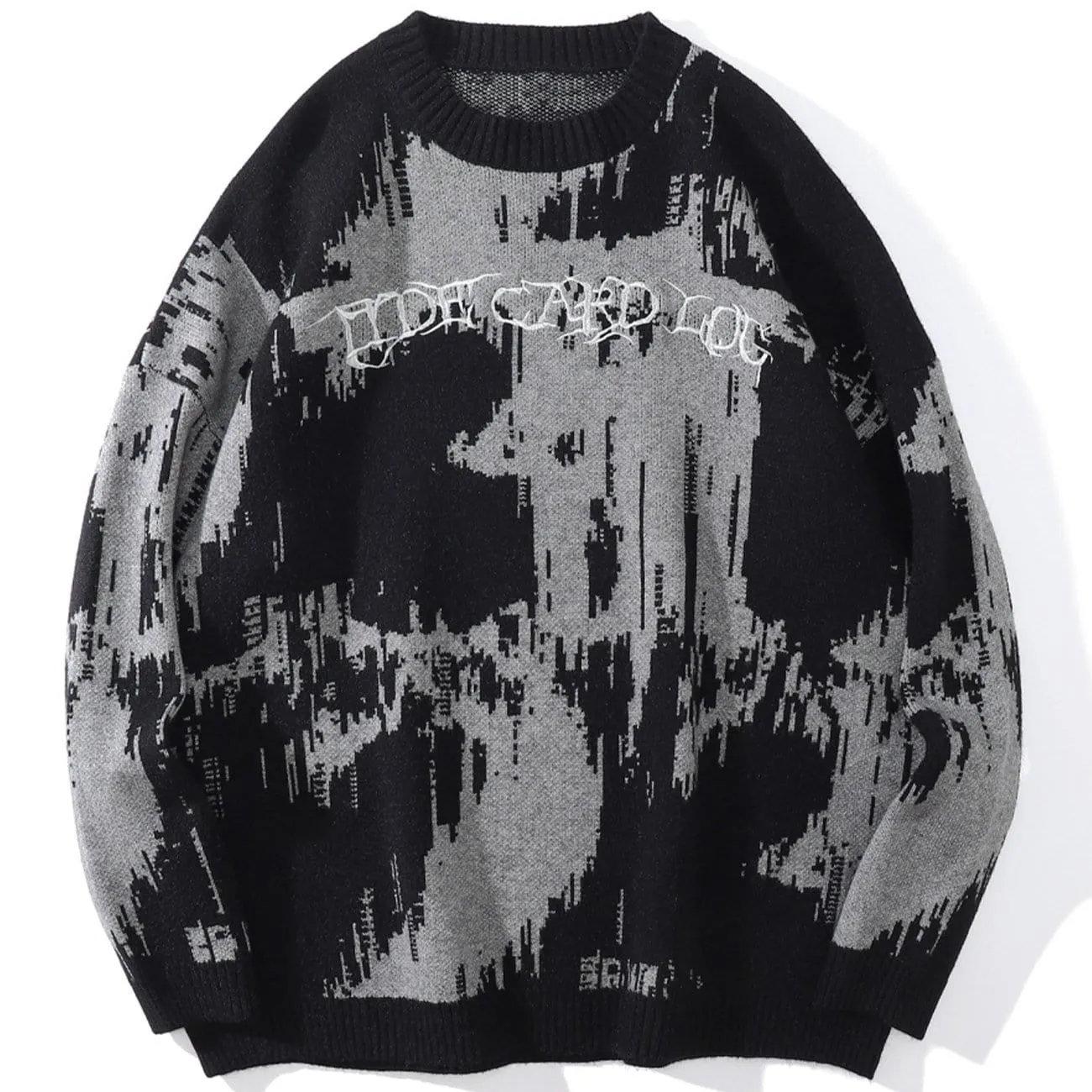 WLS Tie Dye Embroidery Knitted Sweater