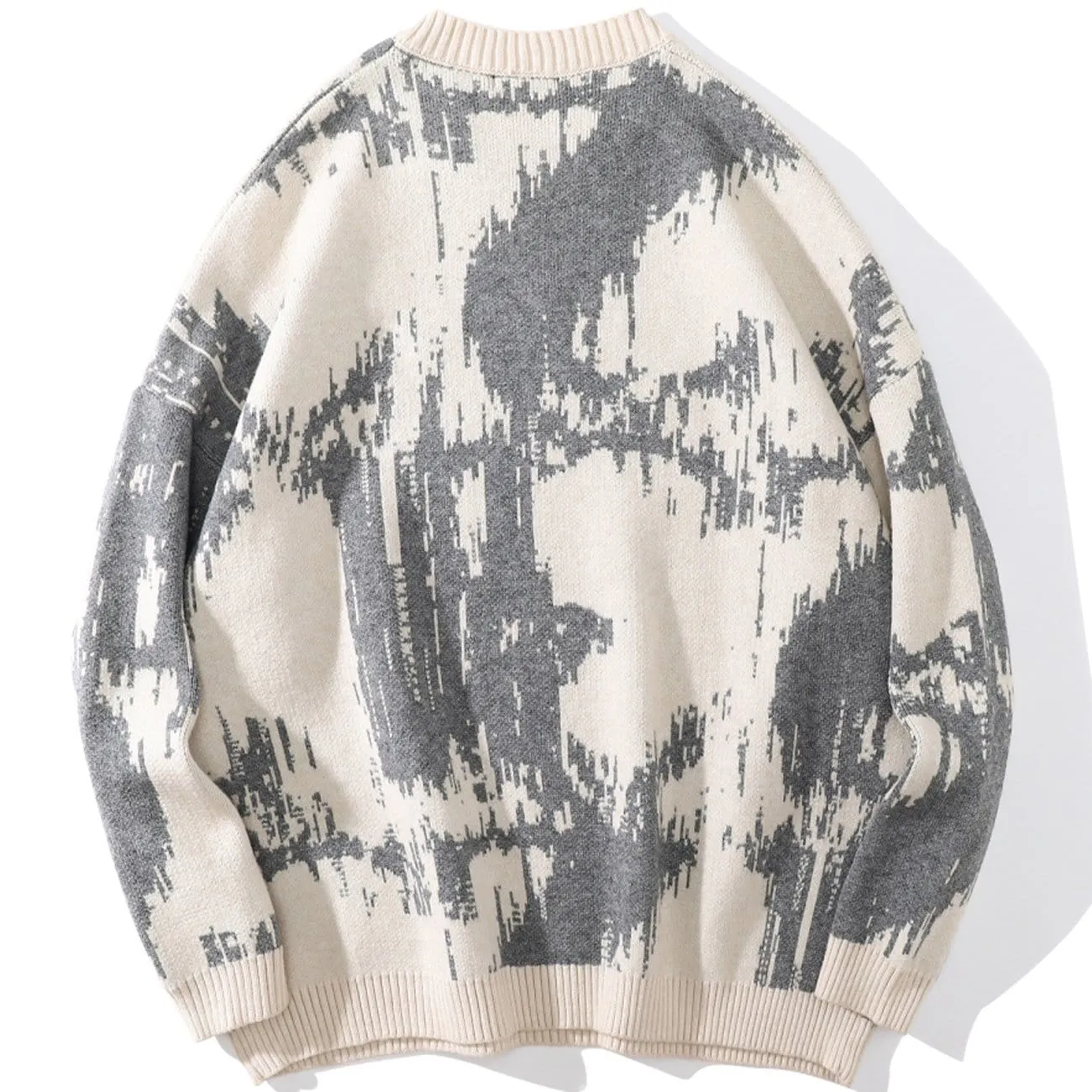 WLS Tie Dye Embroidery Knitted Sweater