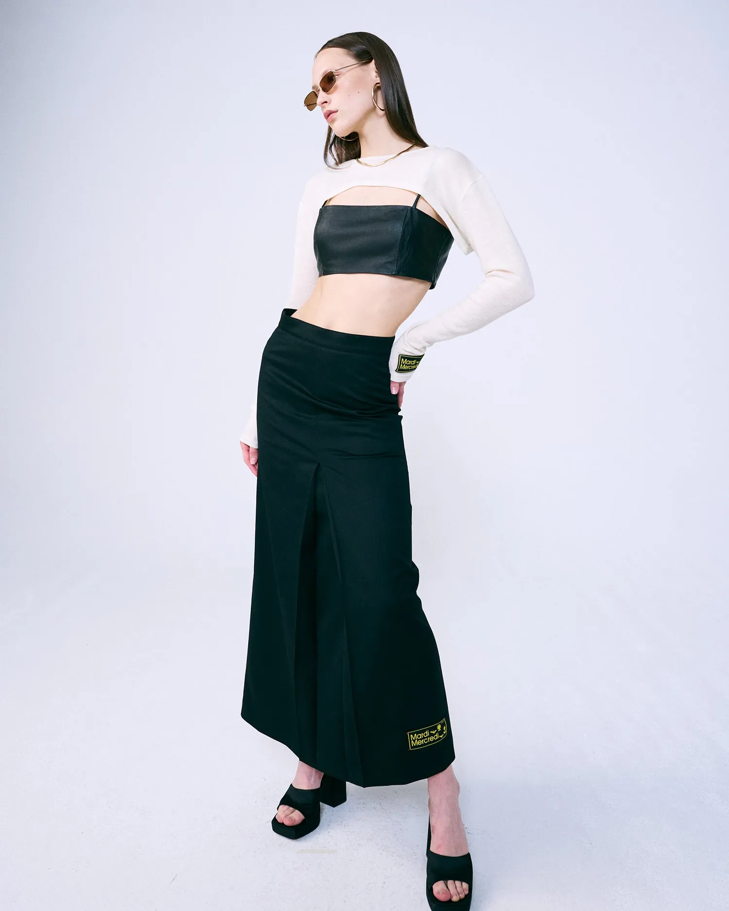 WOOL MAXI SKIRT (BLACK)