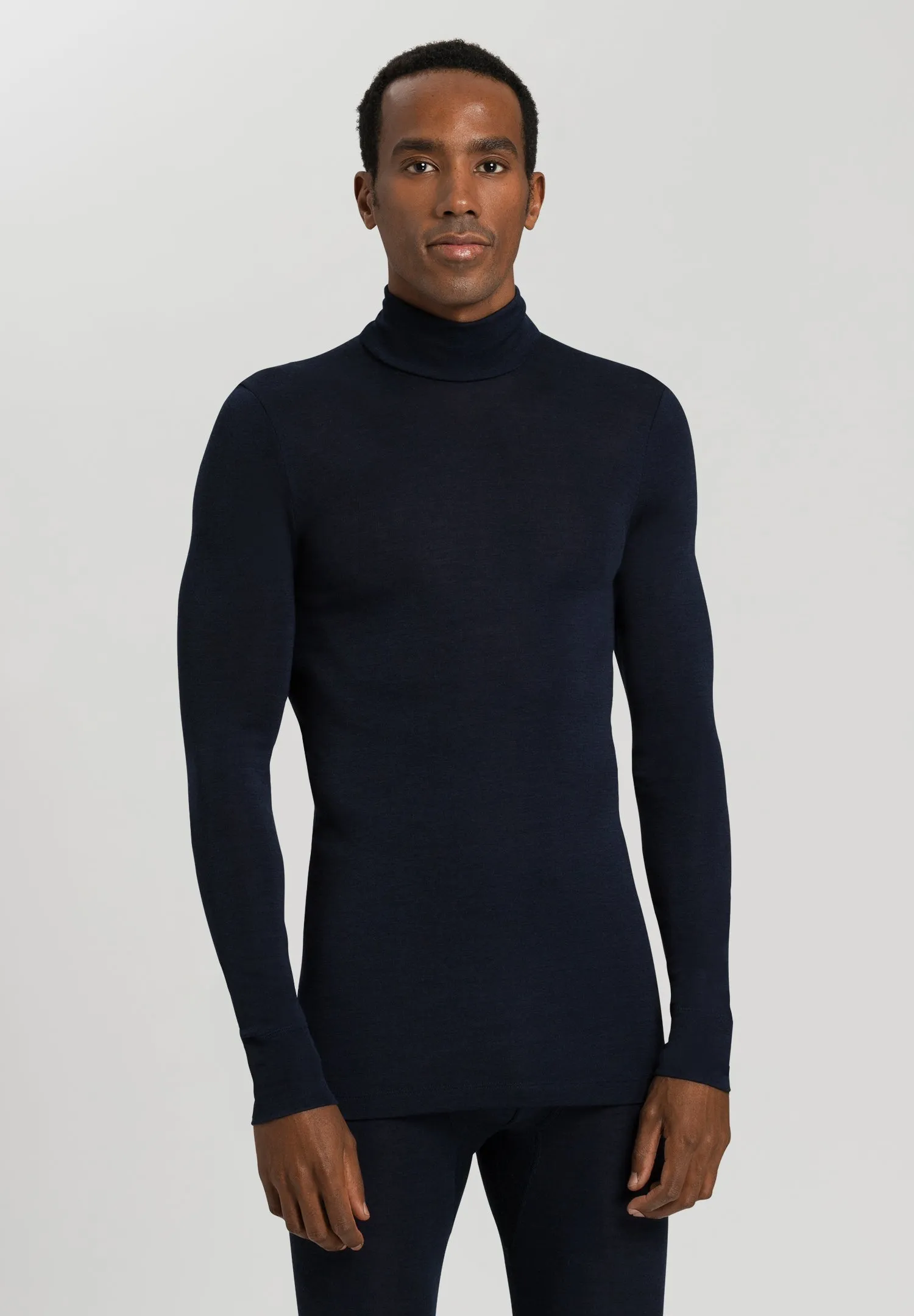 Woolen Silk M Wool and Silk Turtleneck | Deep Navy 73403-1610