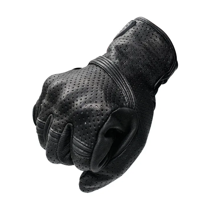 WUPP CS-1049A Outdoor Motorcycle Cycling Breathable Leather Full Finger Gloves with Holes, Size:M(Black)