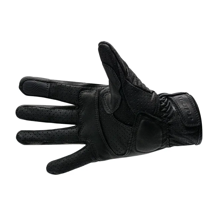 WUPP CS-1049A Outdoor Motorcycle Cycling Breathable Leather Full Finger Gloves with Holes, Size:M(Black)