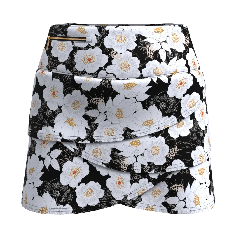 Yaya Ice Skort 15.5 inch - BLACK NIGHT FALL FLORAL