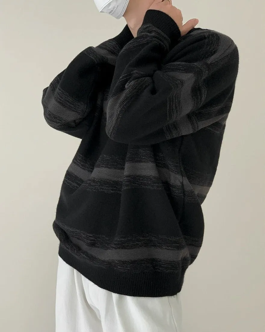 Zhou Abstract Lines Striped Sweater