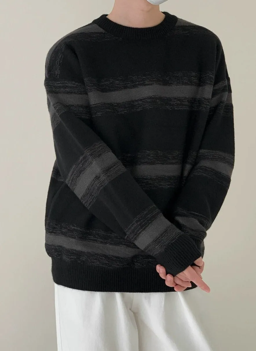 Zhou Abstract Lines Striped Sweater